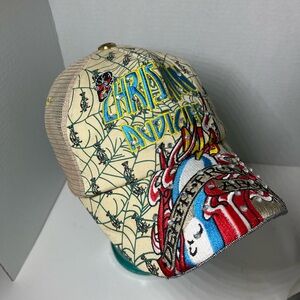 Y2K Designer Christian Audigier OSFM Unisex-adult Truckers Cap death by above